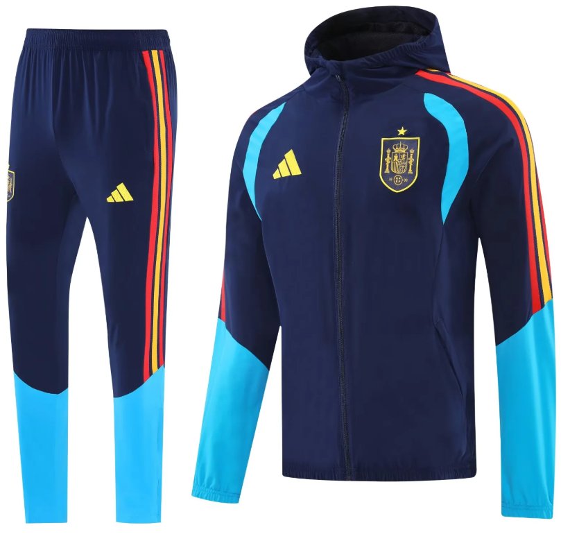AAA Quality Spain 25/26 Windcoat Hoodie Tracksuit - Navy Blue